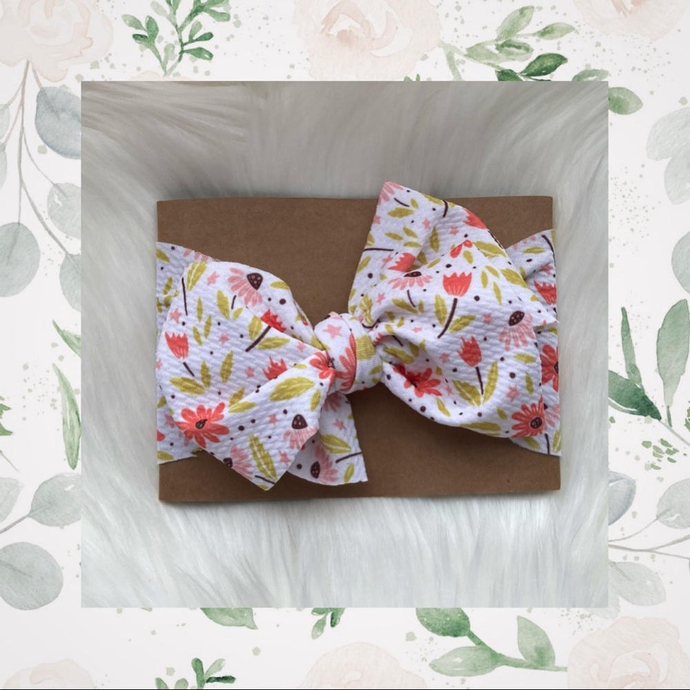 👑Fresh Floral Messy Bow Headwrap!